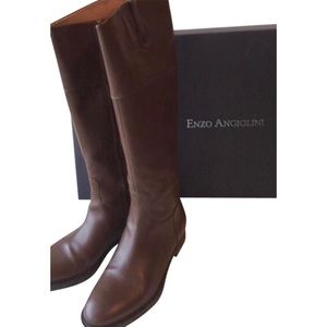 Dark Brown Leather Riding Boots